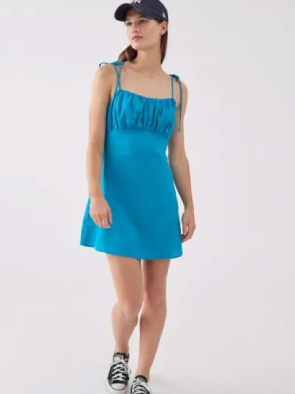 Urban renewal echo ruched linen dress